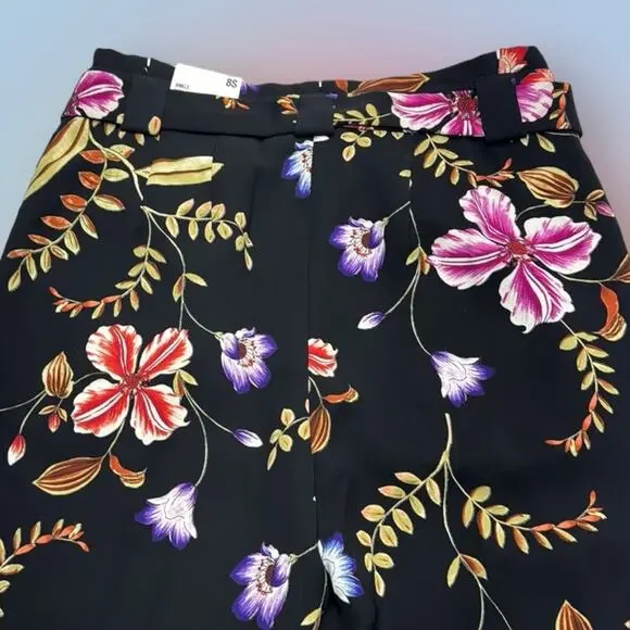 EXPRESS Women’s 8S Black Floral Casual Pants - Picture 4 of 4